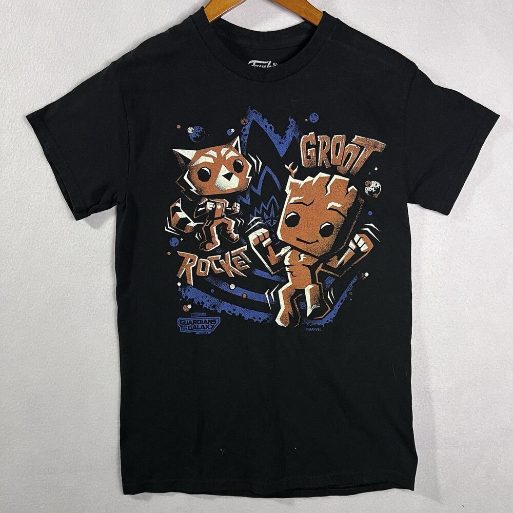 Funko POP! GUARDIANS OF THE GALAXY Rocket & Groot T-Shirt Small